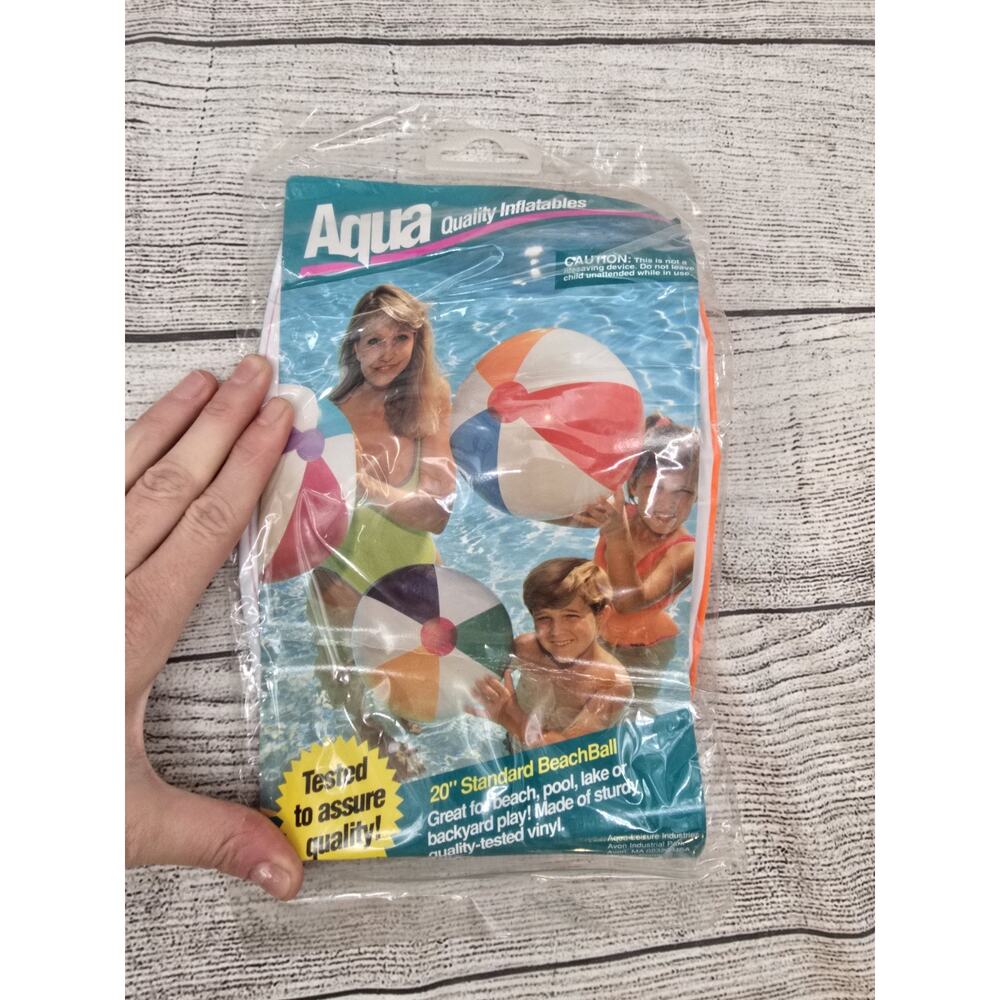 NEW Vintage Inflatable Beach Ball 1993 20'' Aqua Quality inflatables SA-7010
